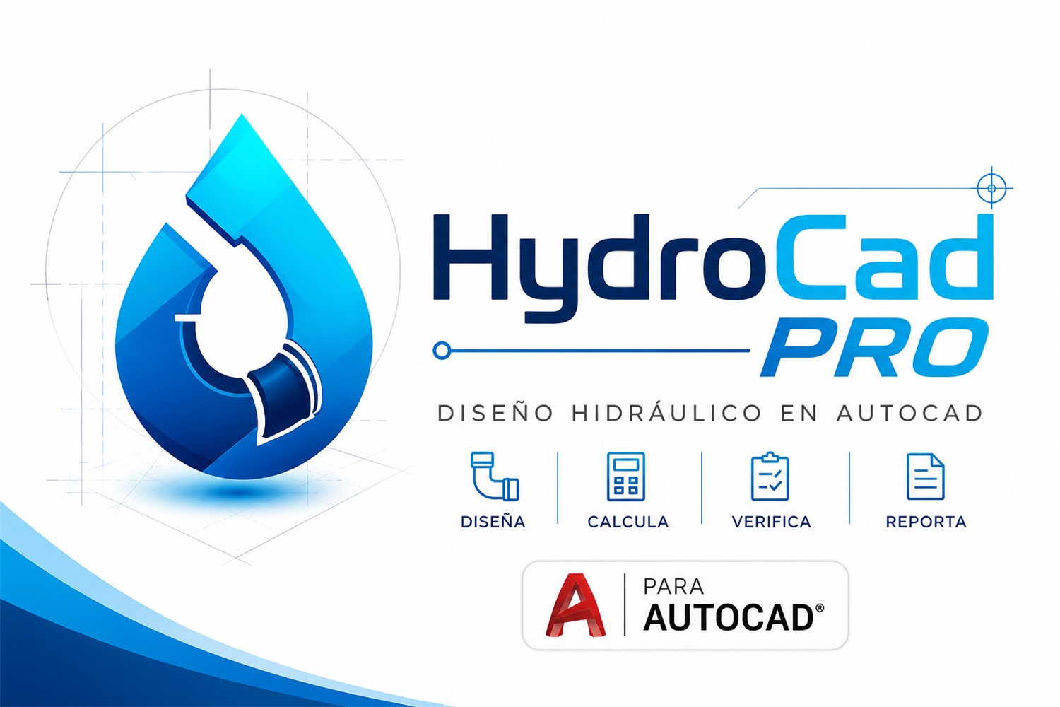 HydroBIM CAD Pro — diseño hidráulico en AutoCAD